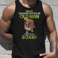 Never Underestimate An Old Man With A Boxer Funny Dog Lover Gift For Mens Unisex Tank Top Gifts for Him