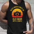 Never Underestimate An Old Man With A Camera Photography Unisex Tank Top Gifts for Him