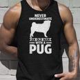 Never Underestimate An Old Man With A Pug Gift For Mens Unisex Tank Top Gifts for Him