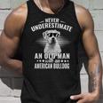Never Underestimate An Old Man With American Bulldog Dog Unisex Tank Top Gifts for Him