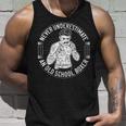 Never Underestimate An Old School Boxer Back Print Boxing Unisex Tank Top Gifts for Him