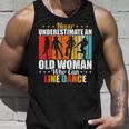 Never Underestimate An Old Woman Who Can Line Dance Unisex Tank Top Gifts for Him