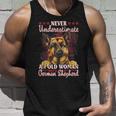 Never Underestimate An Old Woman With A German Shepherd Unisex Tank Top Gifts for Him