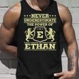 Never Underestimate Ethan Personalized Name Unisex Tank Top Gifts for Him