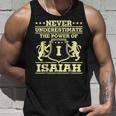 Never Underestimate Isaiah Personalized Name Unisex Tank Top Gifts for Him