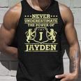 Never Underestimate Jayden Personalized Name Unisex Tank Top Gifts for Him