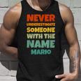 Never Underestimate Mario Funny Name Mario Unisex Tank Top Gifts for Him