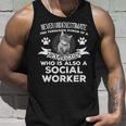 Never Underestimate Power Of A Social Worker Cat Lover Unisex Tank Top Gifts for Him