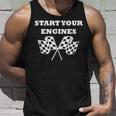 New Start Your Engines Car With Flags Unisex Tank Top Gifts for Him