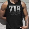 New York City 718 Area Code Skyline Queens Ny Nyc Vintage Unisex Tank Top Gifts for Him