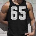 Number 65 Sport Jersey Birthday Age Lucky No White Vintage Unisex Tank Top Gifts for Him