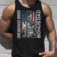 One Badass Biker Bonus Dad Grunge American Flag Skeleton For Dad Tank Top Gifts for Him