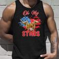 Patriotic Highland Cow Oh My Stars 4Th Of July American Flag Tank Top Gifts for Him