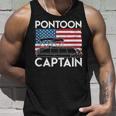 Patriotic Pontoon Captain Us American Flag Funny Boat Owner Unisex Tank Top Gifts for Him