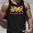 Peace Love Cure Pink Ribbon Softball Breast Cancer Awareness Tank Top Gifts for Him