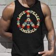 Peace Sign Love Peace America 70S Hippie Patriotic Unisex Tank Top Gifts for Him