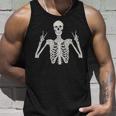 Peace Sign Skeleton Hand On Costume Halloween Tank Top Gifts for Him