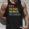 Pops The Man The Myth The Legend Fathers Day Unisex Tank Top Gifts for Him