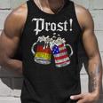 Prost German Drinking American Flag Oktoberfest Tank Top Gifts for Him