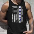 Proud Grandpa American Flag Thin Blue Line Police Support Tank Top Gifts for Him