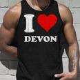 Red Heart I Love Devon Tank Top Gifts for Him