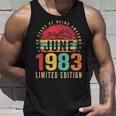 Retro 40Th Birthday Gifts Vintage Awesome Since June 1983 Unisex Tank Top Gifts for Him