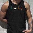 Retro Airplane Heartbeat Pilot Flying Cool Aviator Unisex Tank Top Gifts for Him