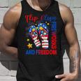 Retro Flip Flops Fireworks & Freedom American Flag Summer Freedom Tank Top Gifts for Him