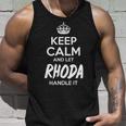 Rhoda Name Gift Keep Calm And Let Rhoda Handle It Unisex Tank Top Gifts for Him