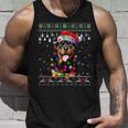 Rottweiler Santa Hat Christmas Tree Lights Xmas Ugly Sweater Tank Top Gifts for Him