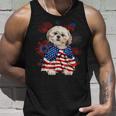 Shih Tzu Dog American Usa Flag 4Th Of July Dog Lover Owner Unisex Tank Top Gifts for Him
