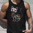 Sugar Skull Skeleton Mexican Cat Halloween Day Of He Dead Tank Top Gifts for Him