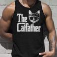 The Catfather Funny Cat Dad Fathers Day Movie Pun Papa Men Unisex Tank Top Gifts for Him