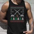 Ugly Christmas Sweater Hunting Gun Shooting Hunter Tank Top Gifts for Him