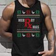 Ugly Christmas Sweater Pharmacy Tech Merry Xmas Pharmacist Tank Top Gifts for Him