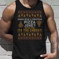 Ugly Christmas Sweater Santa Pizza Joke Family Holiday Party Tank Top Gifts for Him