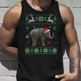 Ugly Sweater Christmas Elephant Lover Santa Hat Animals Tank Top Gifts for Him