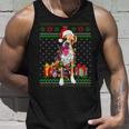 Ugly Sweater Christmas Lights Boxer Dog Lover Tank Top Gifts for Him