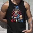 Usa 4Th Of July Abraham Lincoln Funny Workout Muscles Unisex Tank Top Gifts for Him