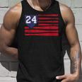 Vintage Baseball Fastpitch Softball 24 Jersey Number Unisex Tank Top Gifts for Him