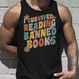 Vintage Book Lover I Survived Reading Banned Books Unisex Tank Top Gifts for Him