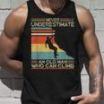 Vintage Never Underestimate An Old Man Who Can Climb Unisex Tank Top Gifts for Him