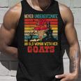 Vintage Never Underestimate An Old Woman With Her Goats Unisex Tank Top Gifts for Him