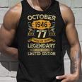 Vintage October 1946 77Th Birthday 77 Years Old Tank Top Gifts for Him