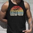 Vintage Retro Palm Tree Tropical Beach Summer Vacation Unisex Tank Top Gifts for Him