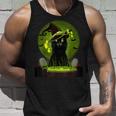 Vintage Scary Halloween Cat Witch Hat Moon Costume Tank Top Gifts for Him