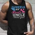 Wheels Or Heels Uncle Loves You Gender Reveal Party Unisex Tank Top Gifts for Him