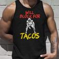Will Block For Tacos American Football Funny Player Lineman Unisex Tank Top Gifts for Him