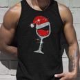 Wine Glasses Santa Hat Bling Christmas Funny Wine Lover Unisex Tank Top Gifts for Him