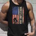 Wrestling Dad Usa American Flag Wrestle Men Fathers Day Unisex Tank Top Gifts for Him